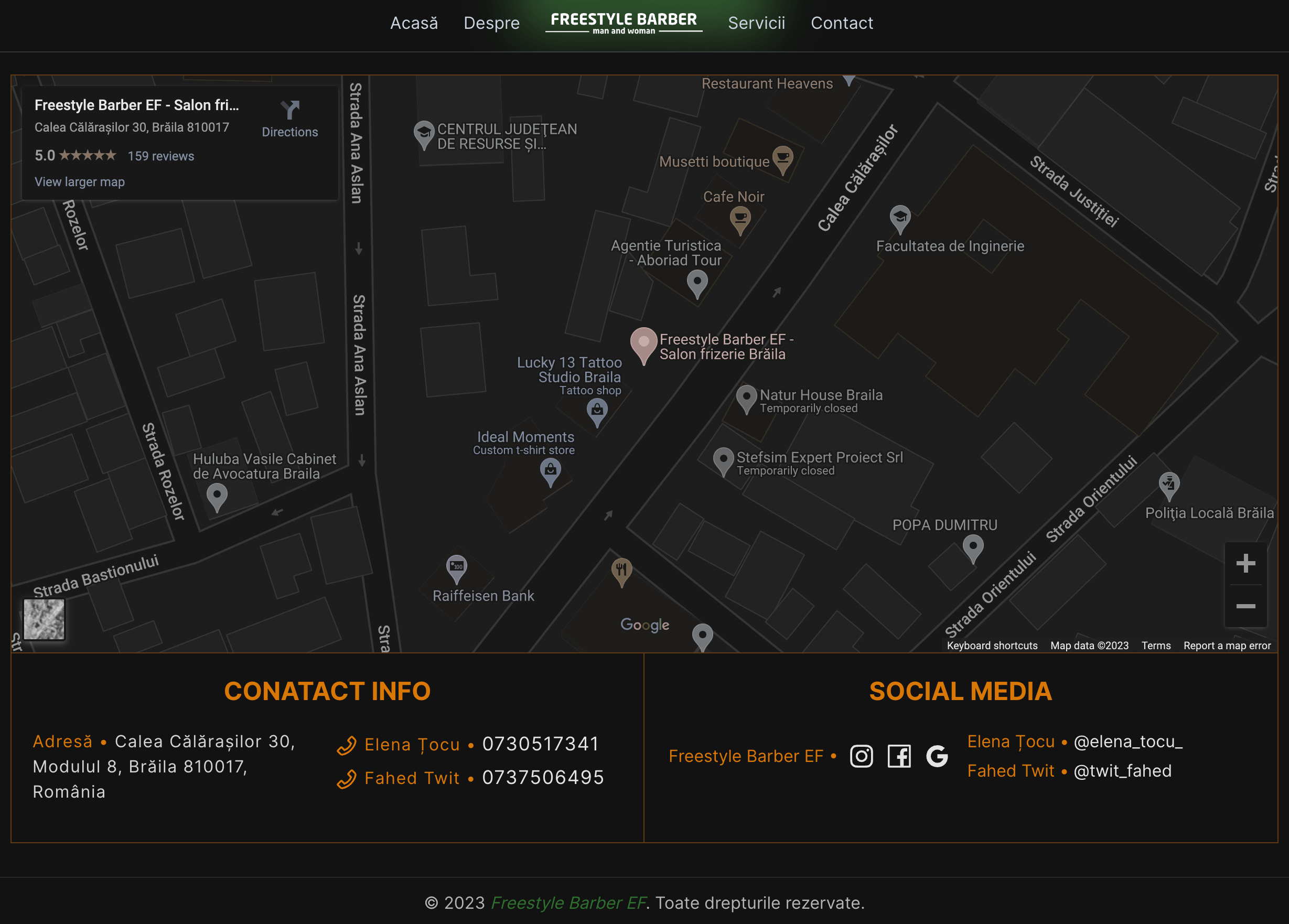 Freestyle Barber EF website